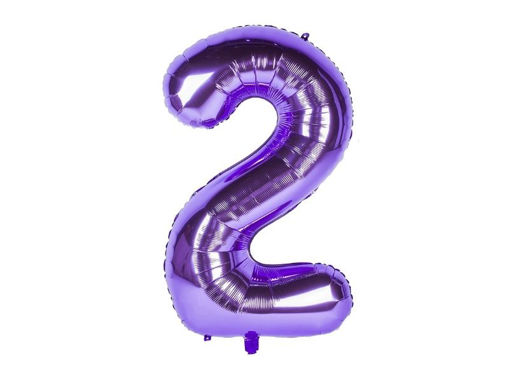 Picture of FOIL BALLOON NUMBER 2 PURPLE 40 INCH